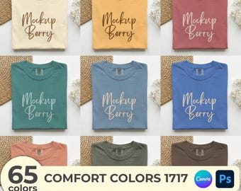 Comfort Colors 1717 T-Shirt Mockup – 65 Colors, Canva Template (Digital Download)