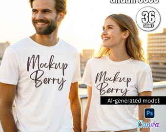 T-Shirt Mockup Bundle | 36 Colors | Gildan 5000 | PSD Smart Object Layers | POD-Ready