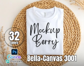 Bella+Canvas 3001 T-Shirt Mockup Bundle: 32 Colors (PSD)