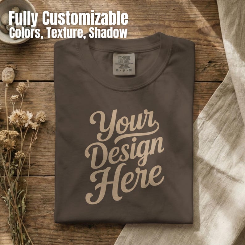 66 x Comfort Colors 1717 Mockup Bundle, Folded Shirt Mockups, MyDesign Compatible PSD, PNG, Print on Demand image 5