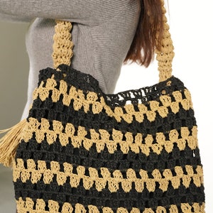 Borsa in corda di carta, Borsa in corda di carta fatta a mano, Nemesis, Borsa estiva da donna, Borsa a rete fatta a mano, Borsa vintage, Regali per la mamma, Borsa da donna, Borsa a tracolla