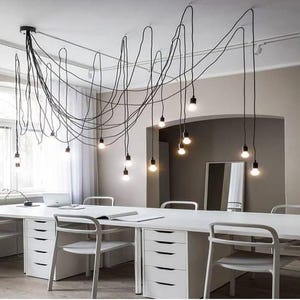 Custom size multiple Pendant Chandelier, Modern Loft Lighting fixture, Minimalist Decor, customizable pendant spider chandelier