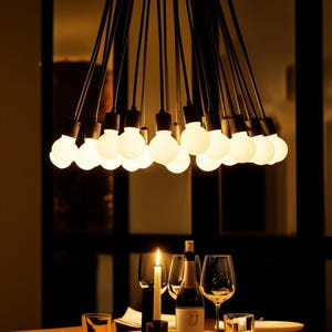Modern multiple Loft Lighting fixture, Industrial multiple Pendant Chandelier, Minimalist Decor, customizable pendant spider chandelier