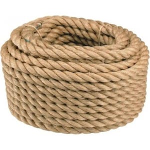 Rustic Rope 5m Natural Jute Rope Handrail Kit (5m Rope + 5 Brackets), Rustic Stair ...
