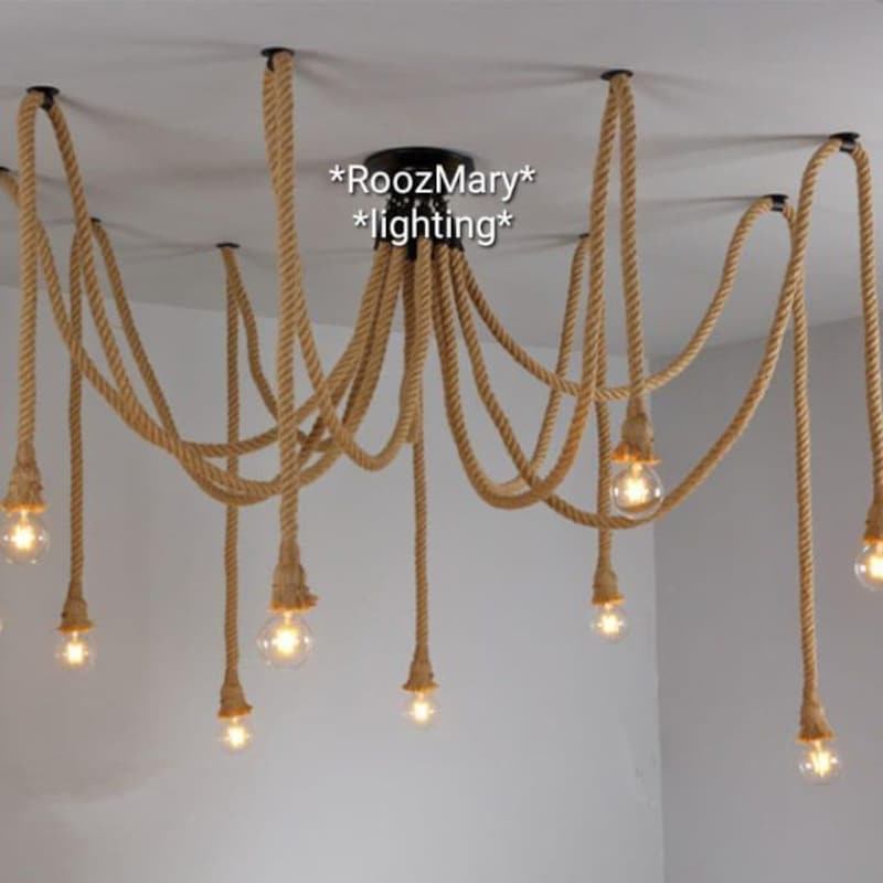 Shell Chandelie Rwith Rope Rope Chandelier - Etsy