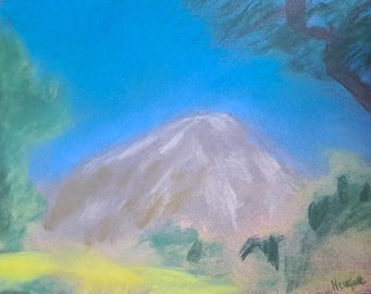 Gemälde handgemalt Berg, softpastell