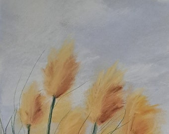 Gemälde handgemalt "Im Sommer", Pastellkreide