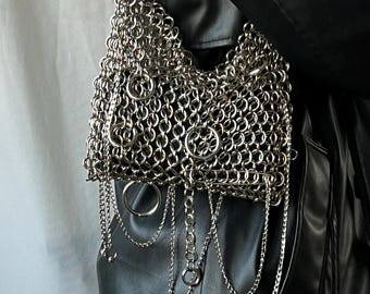 Silver Steel Chainmail Bag | Everyday Purse made of Steel Rings | Renaissance Theme Festival Item | Wedding Medieval Purse