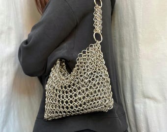 1920s Silver Chain Mail Metal Evening Bag Purse 1920s Flapper Girl Art Deco Bag Vintage Chain Mail Evening Bag Antique Metal Bag Etsy