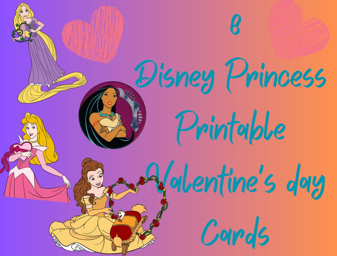 Magical Princess Valentines Printable Cards For School Celebrations Etsy