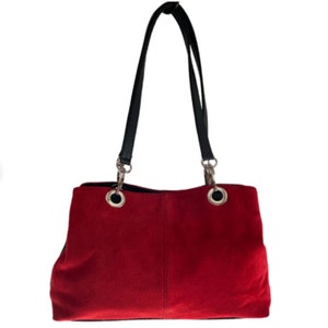 Red Bags, Red Shoulder Suede Bag, Boho Bag, Red  Bags, Hippie Festival Bags, Shoulder Bags, Red Suede Bag Made in Italy Bag