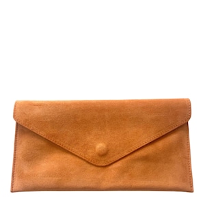 Rusty Orange Clutch Suede Bag, Large Suede Clutch Bag, Orange Bags, Suede Bag, Rust Orange Envelope Evening Bag, Orange Made in Italy Bag
