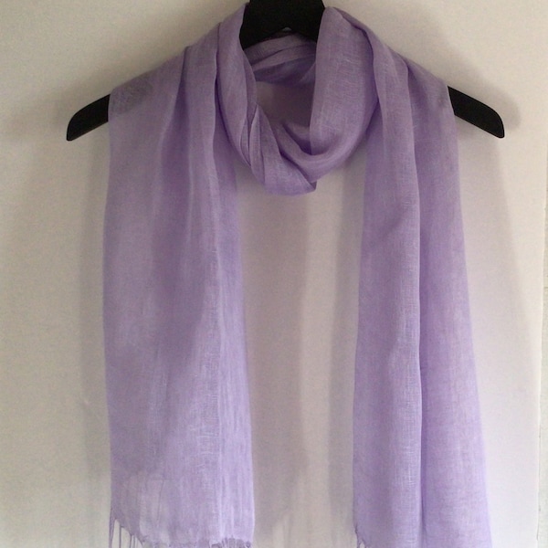 Lilac Linen Scarf / Linen Scarf / Linen lilac Scarf / 100% Linen Scarves / Lightweight Linen Scarf / Lilac Scarves / Linen Scarf Gift