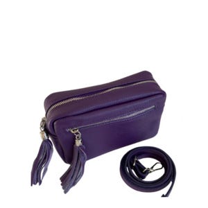 Purple Genuine Leather Crossbody Bag,  Purple Bags, Genuine Leather Bags, Small Genuine Purple Leather Bag, Purple Small Bag, Leather Bag
