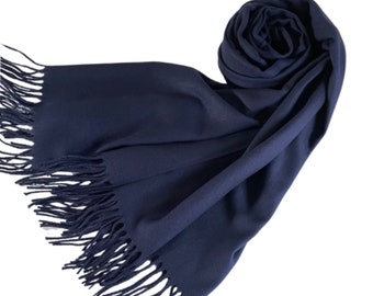 Navy Blue Scarf / Blue Scarf / Navy Blue Wool Scarf / Wool Blend Scarves / Navy Pashminas / Navy Blue Wedding Pashmina