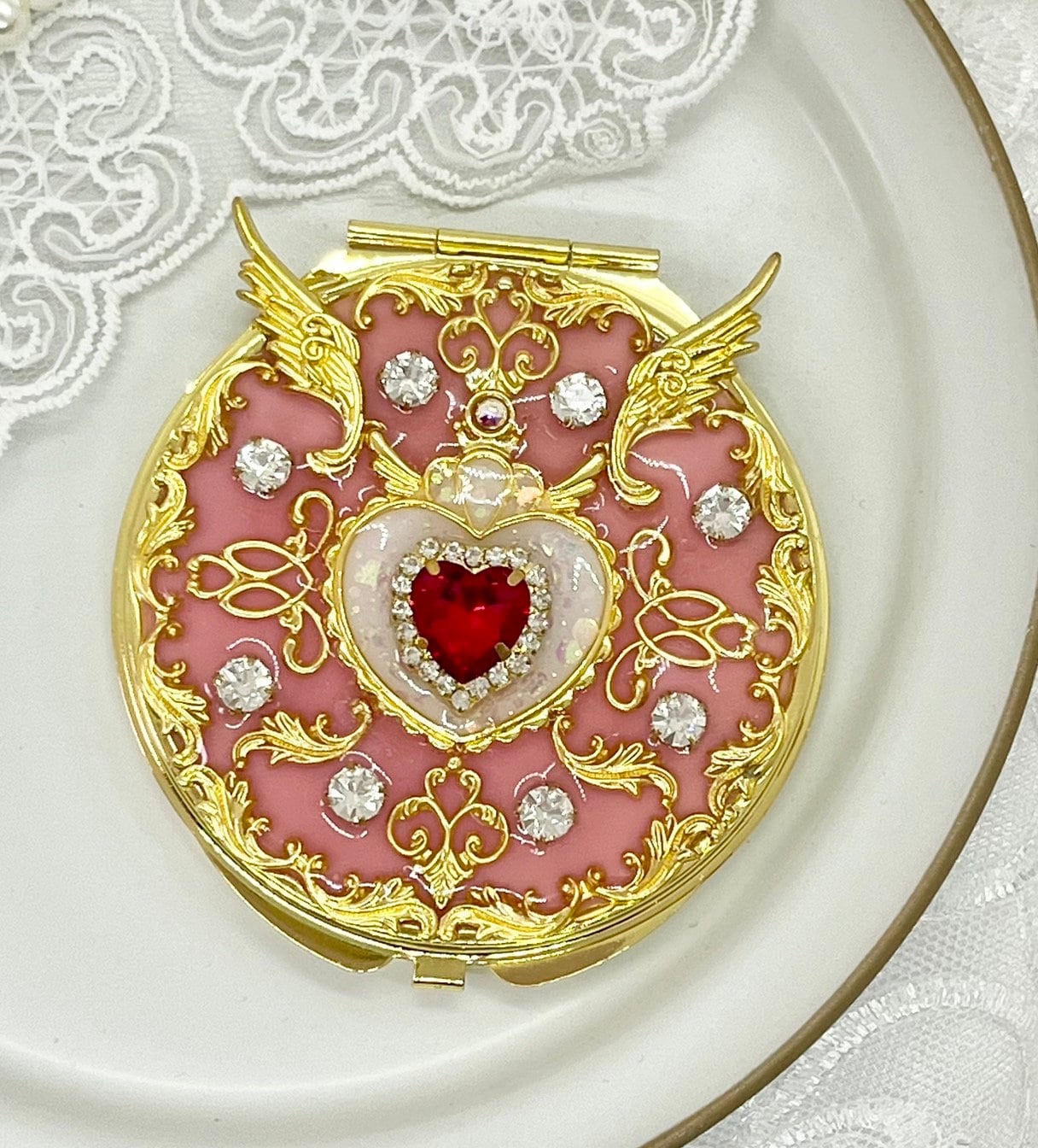 Magical girl Trancsformation Compactmirror Handmirror magicmirror fantasy wizard witch Pink fairy