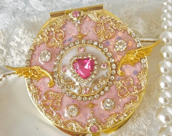 Magical girl Trancsformation Compactmirror Handmirror magicmirror Pink fantasy wizard witch fairy angel