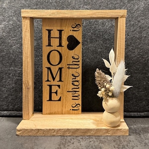 Wooden sign decoration with saying