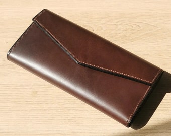 Handstitched Leather Long Wallet for Women | Luxury Women's Wallet | Handmade Gift for Her