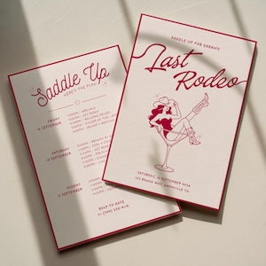 Last Rodeo Bachelorette Invitation | Editable Canva Template (Digital Download)