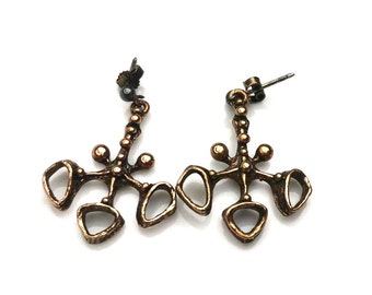 Collier Pendentif En Bronze Vintage Studio Else & Paul Norvège - Style Scandinave