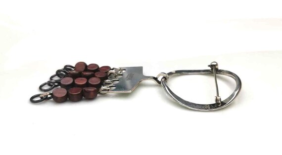 Anna Greta Eker Brooch sterling silver 925s pin Norway  birch Wood View 3