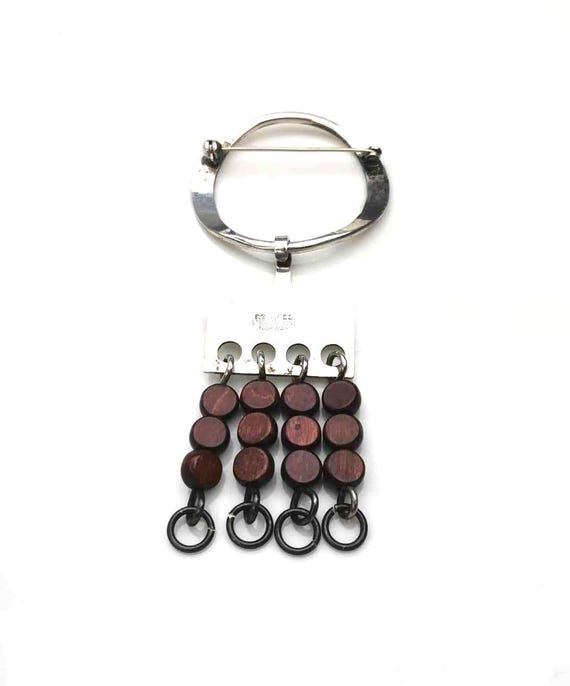 Anna Greta Eker Brooch sterling silver 925s pin Norway  birch Wood View 4