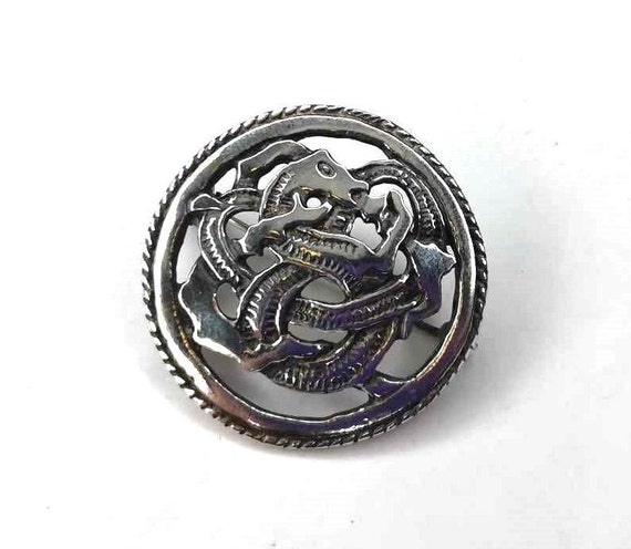 viking Age sterling 925s brooch Scandinavian Norway pin Urnesdesign Norse Snorre