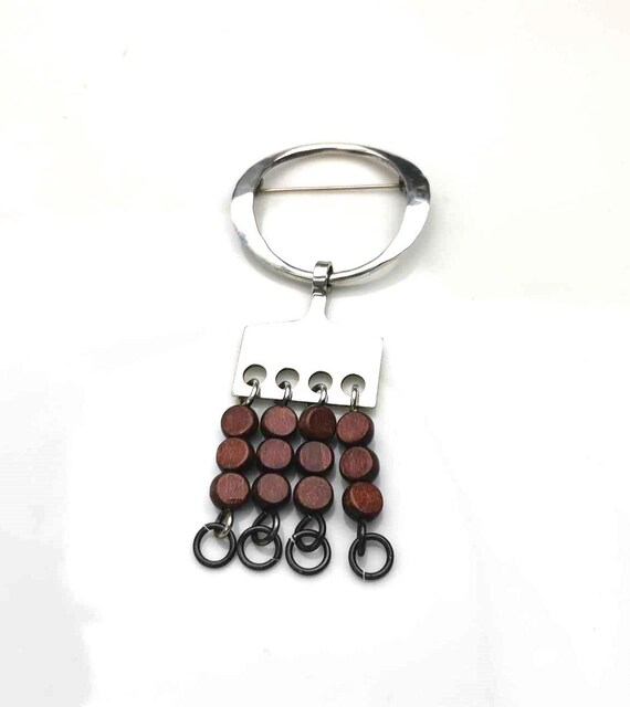 Anna Greta Eker Brooch sterling silver 925s pin Norway birch Wood