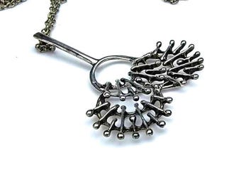 Collar de Studio Else & Paul, plata de ley noruega, colgante vintage 925s, cadena escandinava, plata oxidada