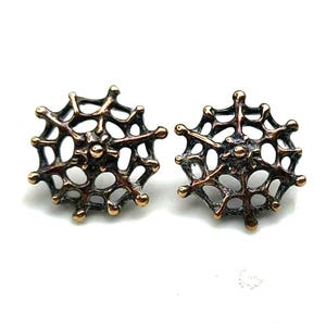 Studio Else & Paul earrings stickers vintage Norway Norwegian Scandinavian bronze jewelry Nordic design 60-70s collectible items spider web