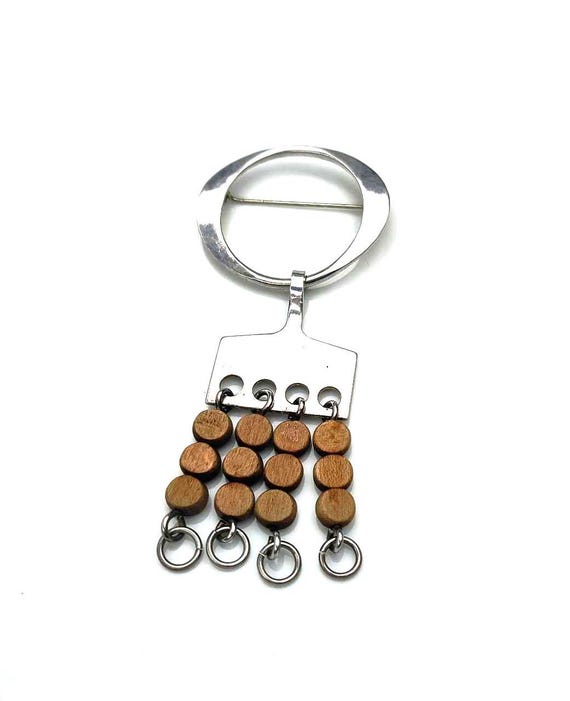 Anna Greta Eker Brooch sterling silver 925s pin Norway birch Wood