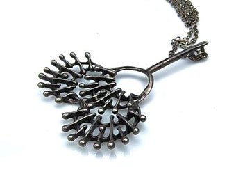 Collar de Studio Else & Paul, plata de ley noruega, colgante vintage 925s, cadena escandinava, plata oxidada