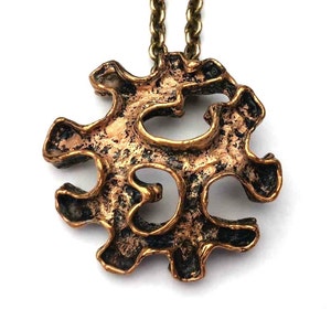 Studio Else & Paul pendant vtg necklace chain Norway Norwegian Scandinavian bronze jewelry Nordic