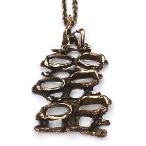Knut Paulsen pendant vtg necklace Norway bronze Scandinavian design Norwegian design chain