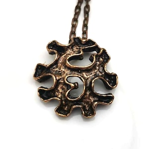 Studio Else & Paul necklace pendant vtg chain Norway Norwegian Scandinavian bronze jewelry Nordic