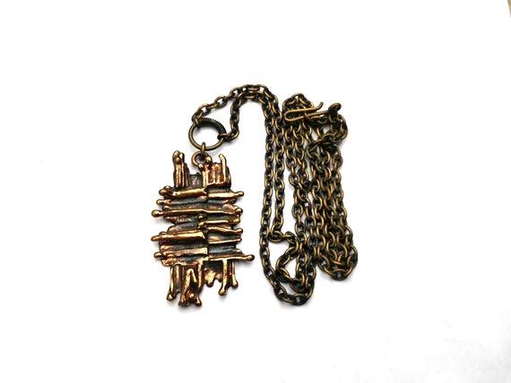 Pentti Sarpaneva necklace vtg bronze pendant Finl… - image 4