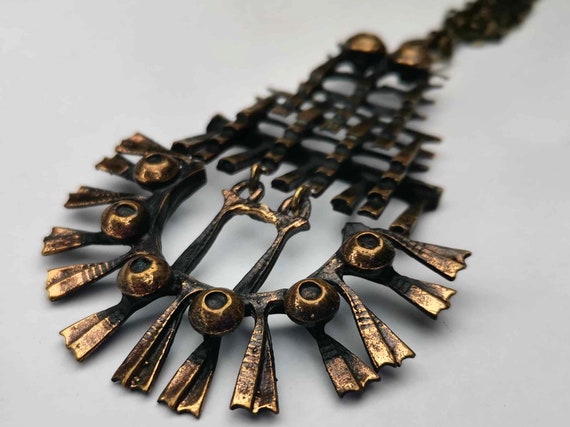 Pentti Sarpaneva necklace vtg bronze owl pendant … - image 2