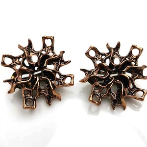 Studio Else & Paul earrings vtg  clips Norway Norwegian Scandinavian bronze jewelry Nordic design