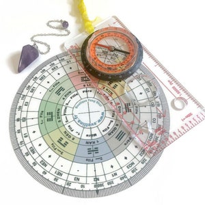 Feng Shui Kit: Luo Pan/Compass/Pendulum - Feng Shui Accessory, Sectors of Life - Chi Current and Energy - Dowsing