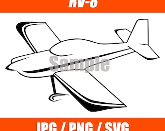 Van's Aircraft RV-8 Outline Image, PNG, SVG, Cricut, Silhouette, digital file, General Aviation Experimental Aircraft Image for Aviation
