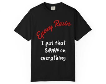 Epoxy Resin Script T-Shirt | Handlettered Red Typography