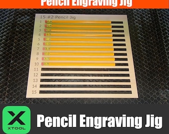 15 #2 Pencil Jig - xTool, XCS File, Laser production 3mm Plywood for Pencil Engraving