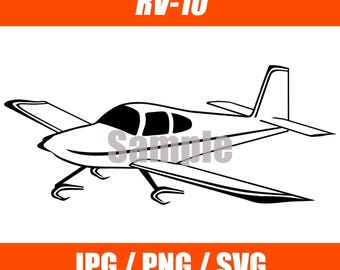 Van's Aircraft Rv-10 Outline Image, PNG, JPG, SVG. Cricut, Silhouette, digital file, Experimental Aircraft Image for Aviation