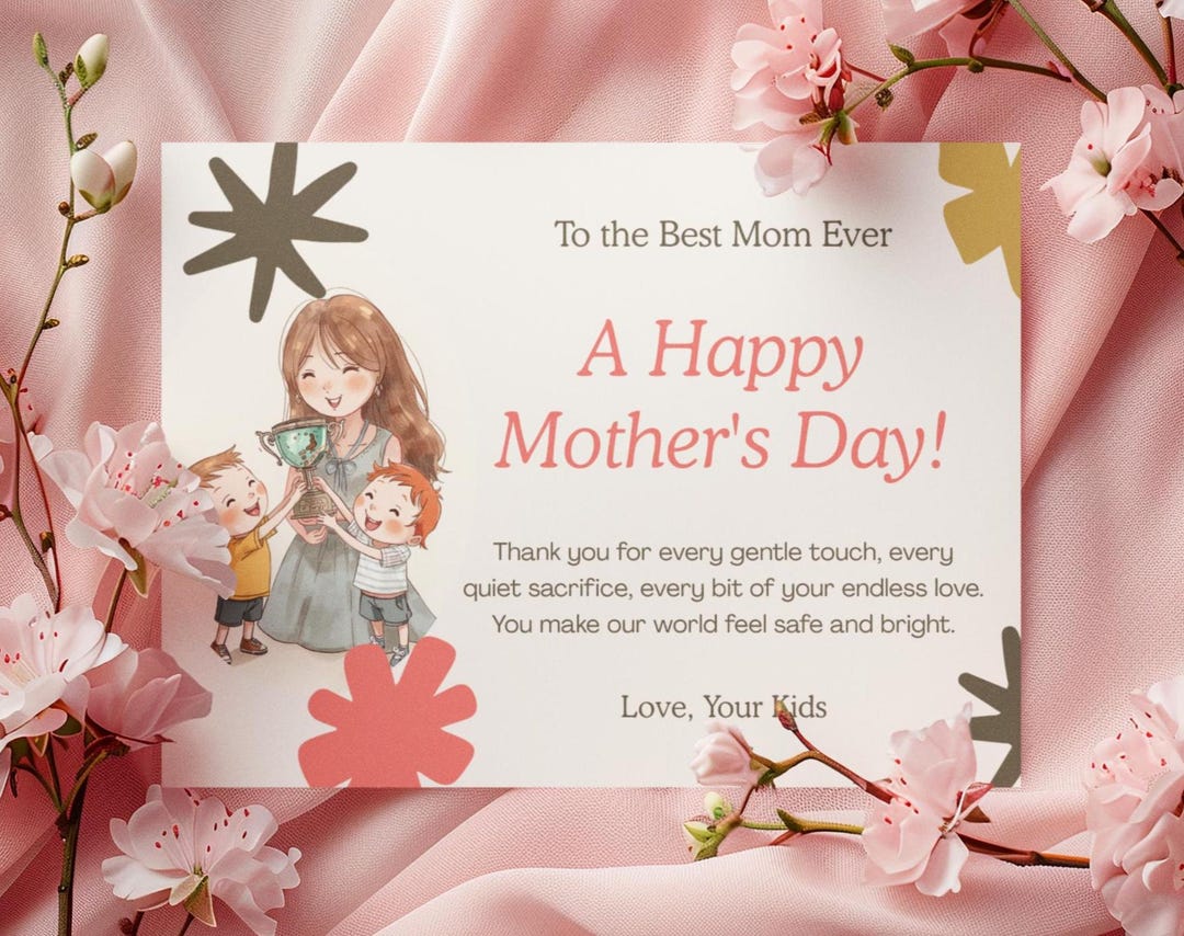 Mother’s Day Card Printable 5x7 | Editable Canva Template | Floral ...