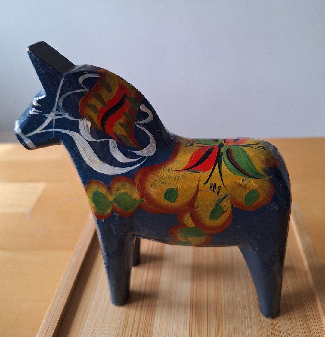 Vintage Blue Dala Horse dalah st Erik Pell Nusn s Traditional vintage-blue-dala-horse-dalah-st-erik-pell-nusn-s-traditional