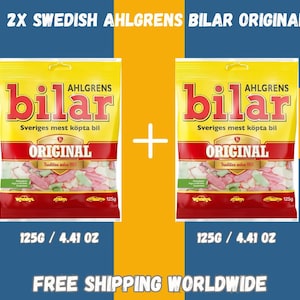 2 パック Ahlgrens bilar オリジナル スウェーデン キャンディ ベストセラー カー、スウェーデン キャンディ、送料無料、マシュマロ キャンディ、人気のスウェーデン スイーツ。
