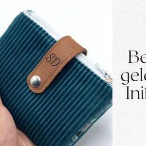 Handy mini wallet / practical purse / purse with cord in blue/ green/ purple or beige, customizable image 10