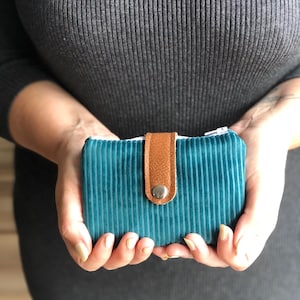 Handy mini wallet / practical purse / purse with cord in blue/ green/ purple or beige, customizable image 4