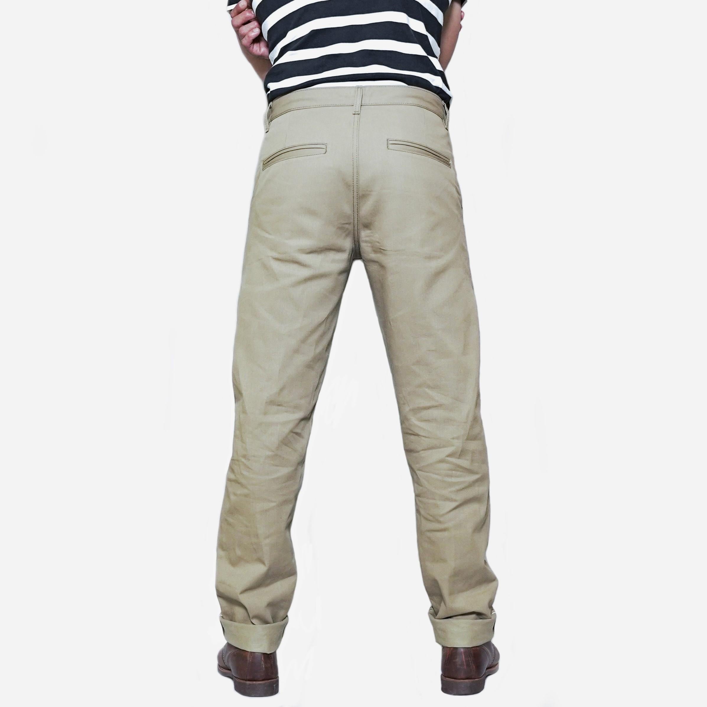 Japanese Selvedge Chinos | Regular Straight Khaki | High